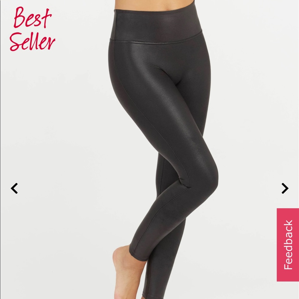 Spanx Faux Leather Leggings Size XL